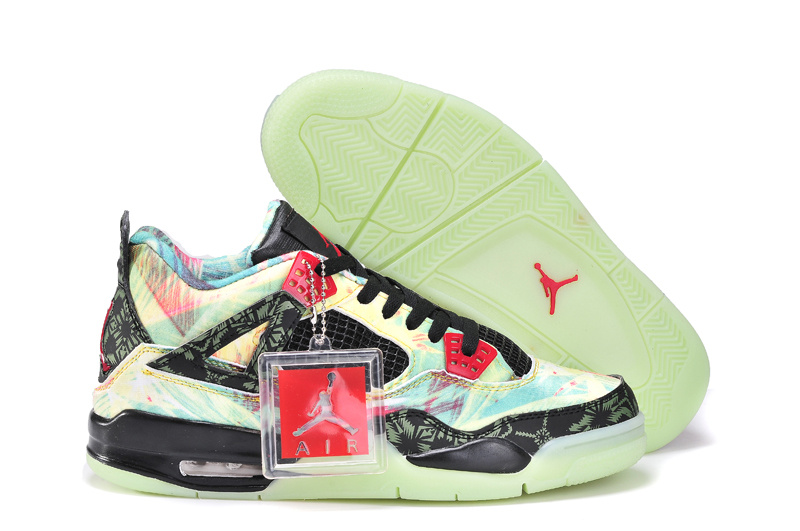 Air Jordan 4 Men Shoes Red/Black/Palegreen Online